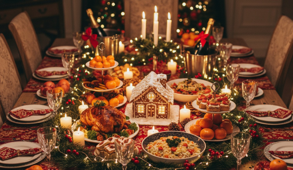 Как оформить новогодний стол 2026 для удачи в год Огненной Лошади